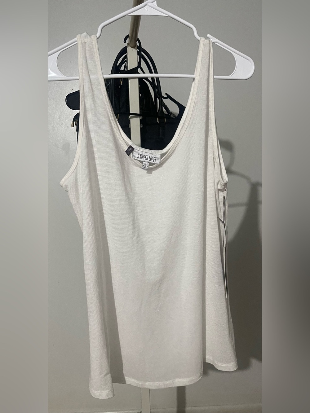 Jennifer Lopez SparklesCream Scoop Neck Tank  New With Tags